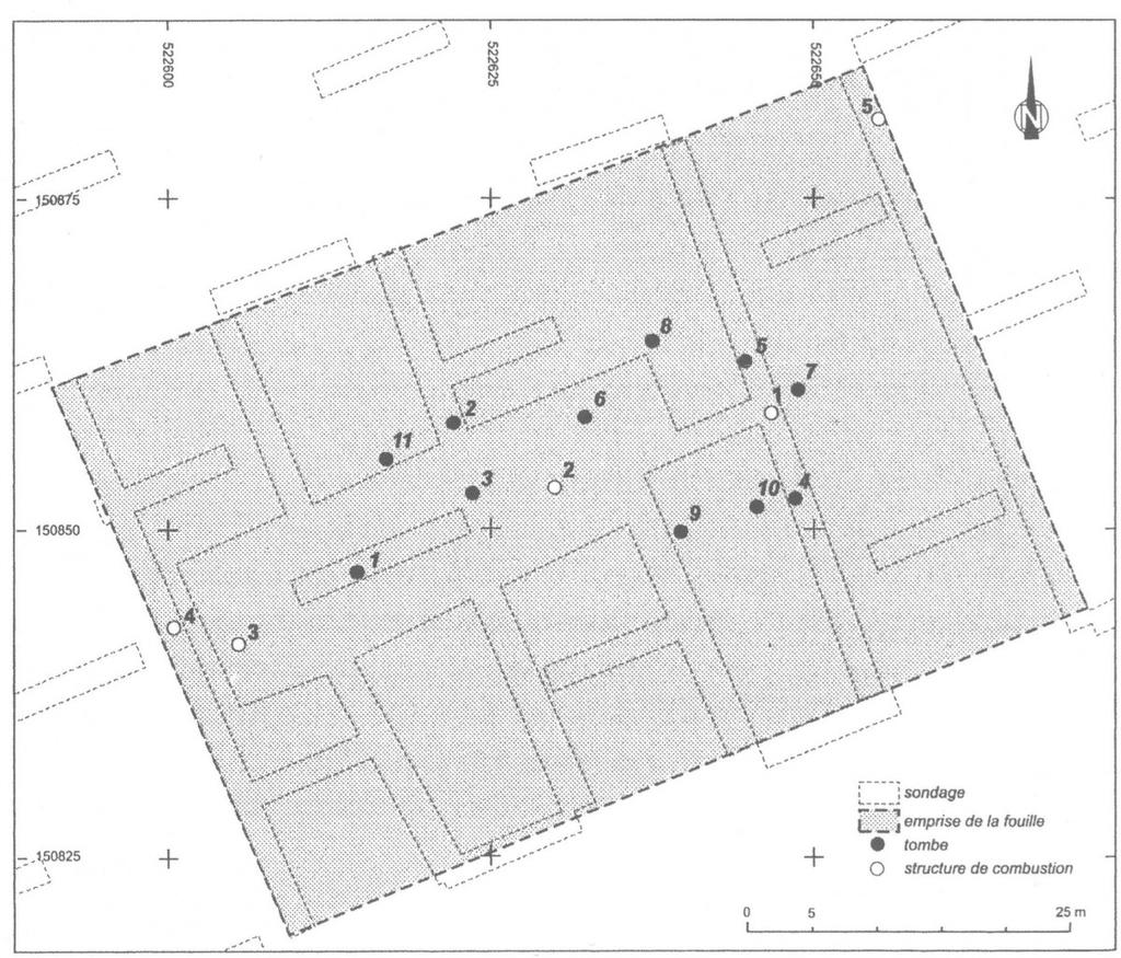 Grand Noble 2 : Plan d ensemble de la nécropole de Grand Noble 2. D après Pons et al. 2008, fig. 2, p.