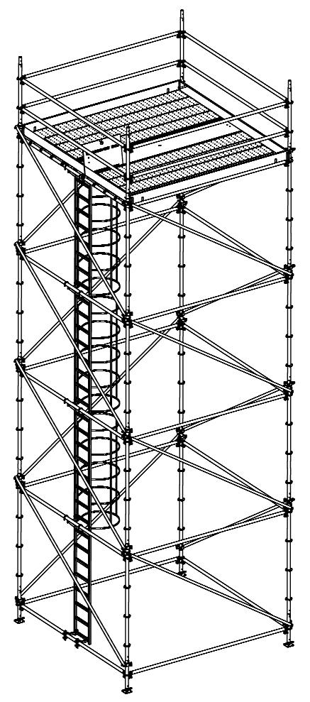 AUTRES CONFIGURATIONS POSSIBLES P 27/38 Les tours roulantes sont des structures de service préfabriquées, qui peuvent être adaptées, à toutes les dimensions (longueur, largeur, hauteur), et à tous