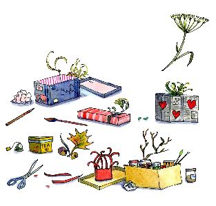 pour les cadeaux fragiles, pensez à réutiliser des boîtes métalliques (biscuits, chocolat, thé, café ) ou des petits pots en terre que vous remplirez