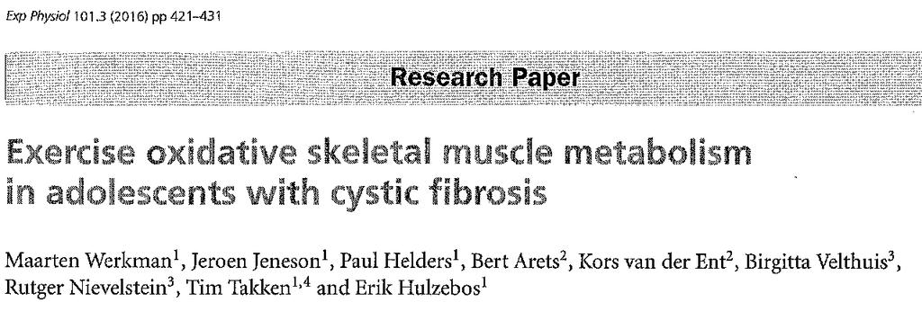 Y a-t-il des anomalies dans l oxygénation et/ou le métabolisme oxydatif du muscle squelettique des ados mucos stables ( pas