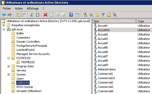 Dans l Active Directory