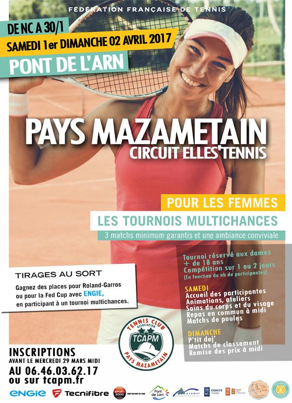 Chers amis, Le Tournoi de Tennis de Pont de Larn organisé par le Tennis Club Association Pays Mazamétain, lance comme tous les ans, le circuit du Grand Prix de Tennis du Tarn.