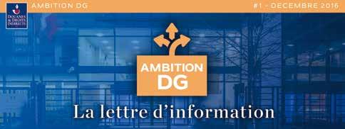 méthodes de travail des services centraux. Cette démarche, intitulée «Ambition DG», vise à améliorer le fonctionnement des services centraux et les interactions avec les services déconcentrés.