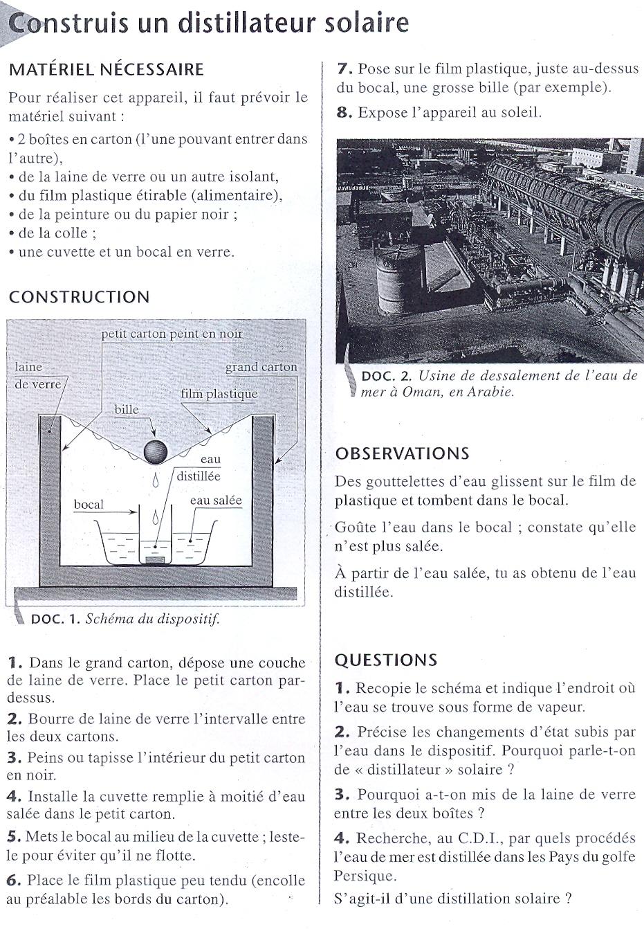 Document C D après «Sciences physiques 5 ème», Hachette éducation, 1998