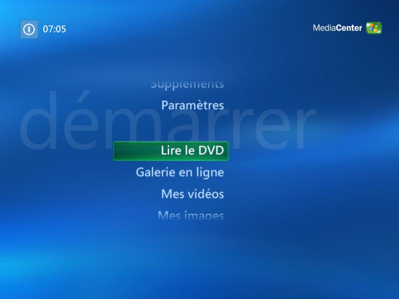 Regarder des DVD Das Media Ceter, vous pouvez cotrôler la lecture d u DVD à l aide de la télécommade.