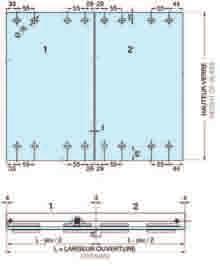 Hauteur verre Panel height Hauteur de l ouverture - 70 mm avec le U202020 En cas de threshold - 91 mm
