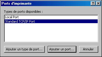 CONFIGURATION DES CONNEXIONS D IMPRESSION 21 3 Cliquez sur l onglet Ports. 4 Cliquez sur Ajouter un port pour ajouter un port. Pour modifier les paramètres de port, passez à l 10.