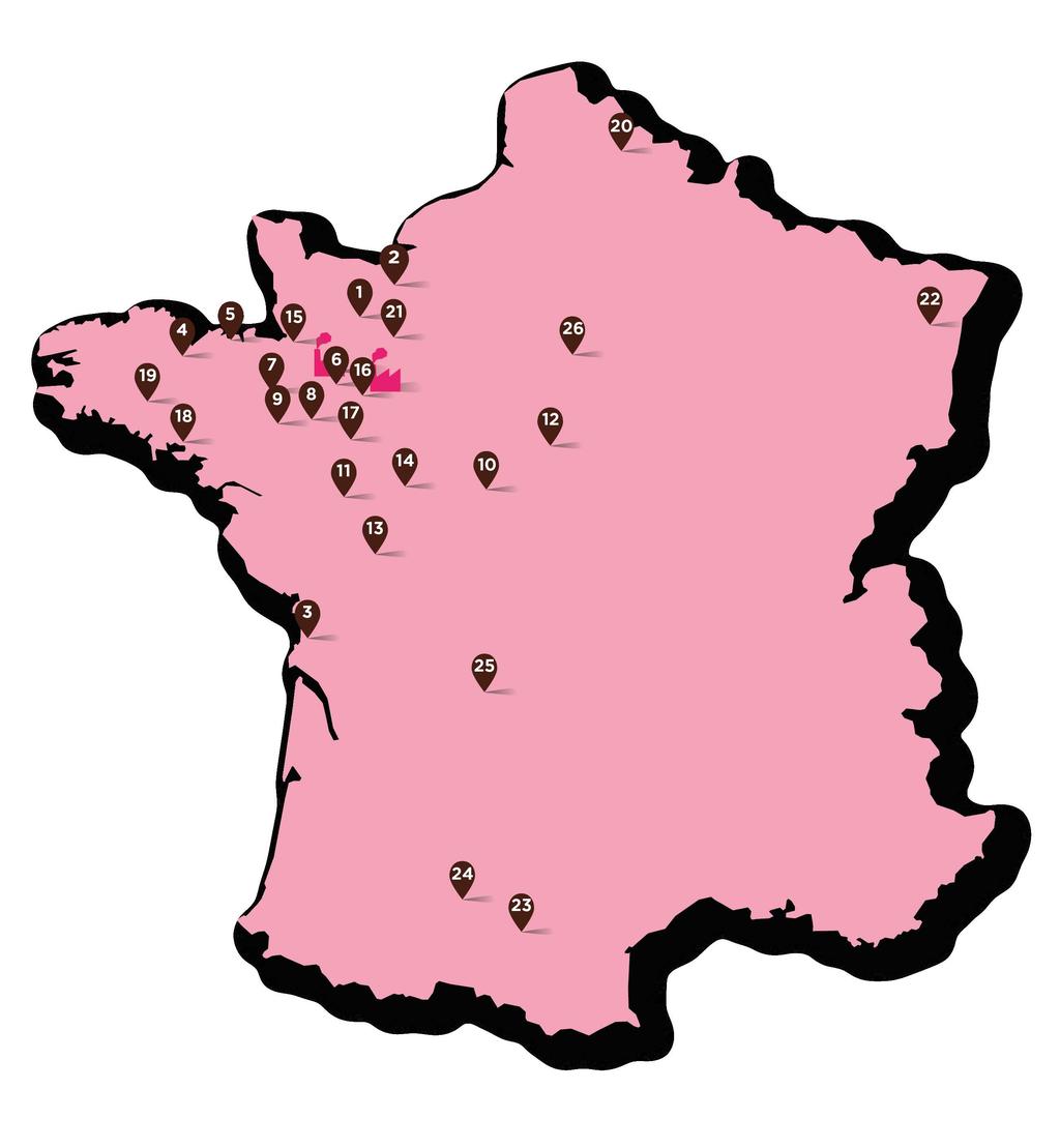 Rochelle Puilboreau (17) 4 Langueux (22) 5 Saint-Malo (35) 6 Fougères (35) 7 Rennes - Cap Malo (35) 8 Vitre (35) 9