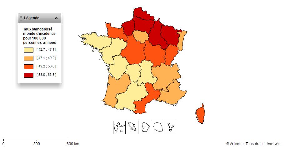 Ile-de-France (+29%) et en Corse (+27%). Les taux les plus faibles sont observés en Normandie (-24%), dans les Pays-de-la-Loire (-23%) et dans le Nord-Pas-de-Calais (- 22%).