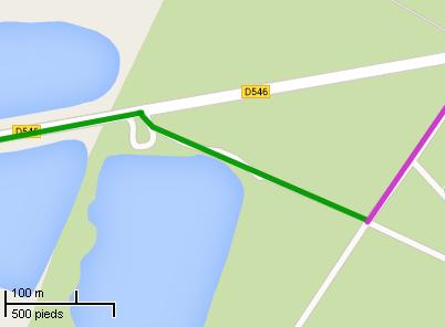 Section F : fin de piste le long de la D546 croisement route des Prés / avenue de l Armistice // PK 7,5 + dégradé Largeur en site propre : entre 2,5 m