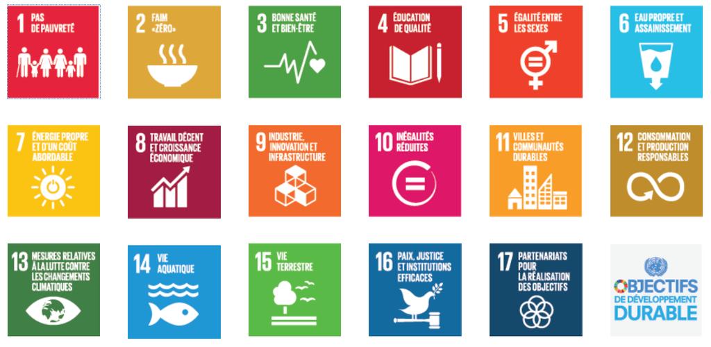 Annexe 1 Les Globals Goals 1 - Éradication de la pauvreté : Éliminer la pauvreté, sous toutes ses formes et partout dans le monde 2 - Lutte contre la faim : Éliminer la faim et la famine, assurer la