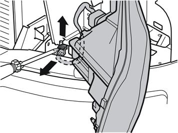 12 À l'aide d'un tournevis, soulevez le verrou du connecteur du phare en faisant levier.