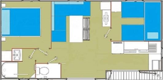 DECLIK 4/5 Modèles 2014 2 chambres 28 m2 + terrasse 5e pers.
