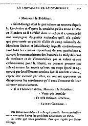 III. Un homme de la Révolution Lettre aux présidents de section, signée "Saint-George où