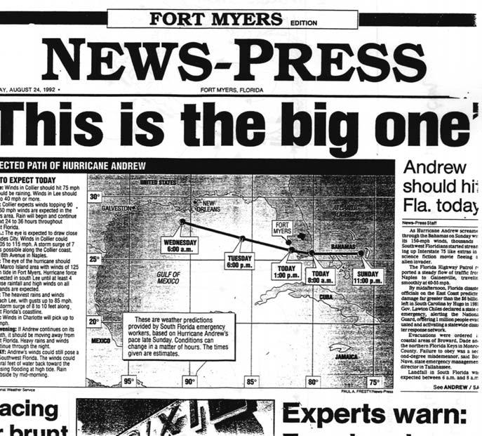 La Météorologie - n 40 - février 2003 7 Août 1992 - Il y a dix ans : le cyclone Andrew!