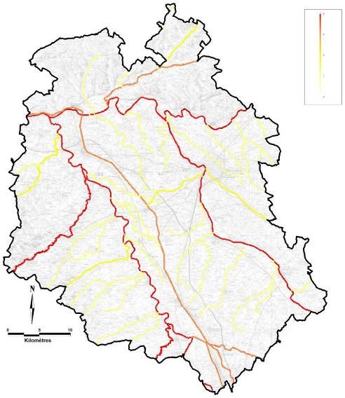 Les obstacles linéaires le réseau hydrographique Un réseau hydrographique important (Garonne, Tarn, Aveyron, Gimone, ),