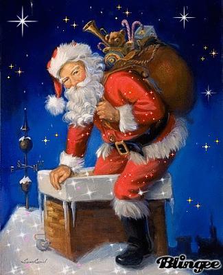 UNE DESCENTE JAMAIS VUE Le Père Noël prend son sac et descend.