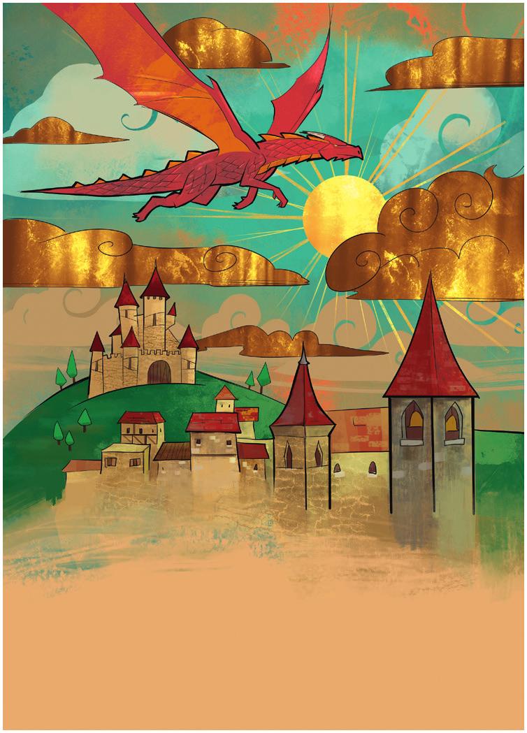 Le Dragon visite un Château et peut voir la Princesse ou le Chevalier.
