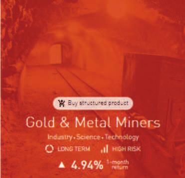 Themes Trading Producteurs d or et de métaux L'effondrement soudain des cours des matières premières en 2014 a entrainé la chute libre des actions du secteur minier.