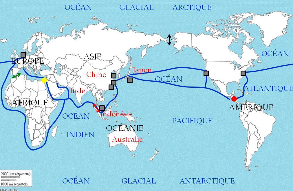 Légende - Partie 1 1 - Une circulation maritime de plus en plus intense détroit de Malacca détroit de Gibraltar détroit de
