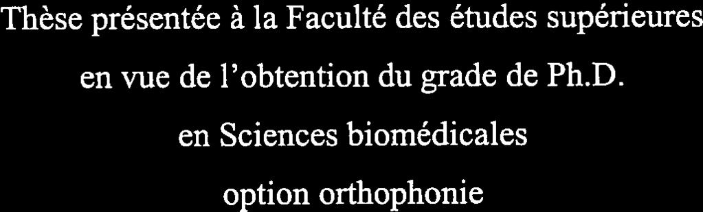 Pascal Lefebvre École d orthophonie et d