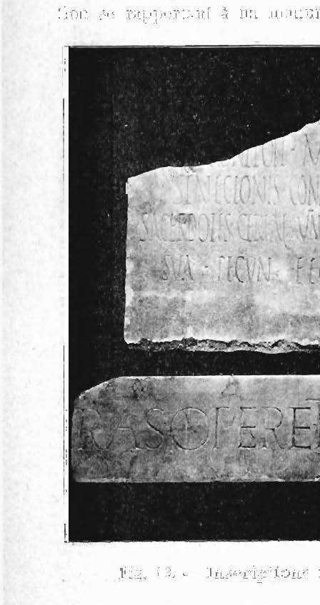 Enfin, nous avons encore trouvé une inscription se rapportant à un monument, sans doute Memm'ia, et entre autres de Memmius-Senecio, qui, à la fin du premier siècle de notre ère ou dès le début du