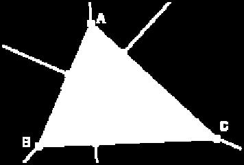 passant par un des trois sommets du triangle et perpendiculaire au côté opposé.
