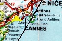 Variante scan 93 (A) On part de la fin, en plaçant Giromagny exactement sur une ligne de portée, en partant du principe que la ligne Bourges/Carignan est précise.
