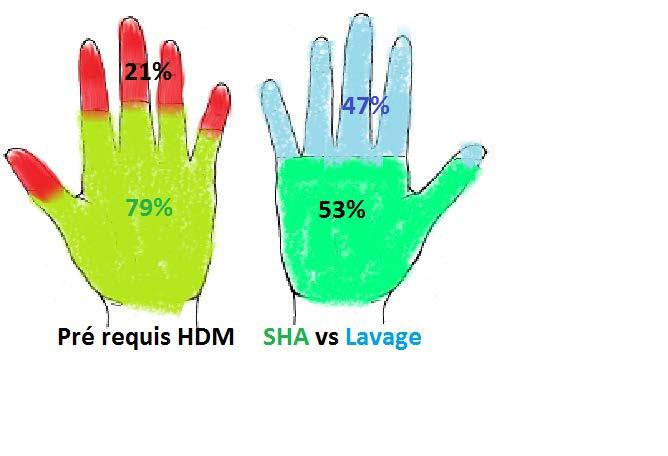 Hygiène des mains Indication de la désinfection des mains perfectible Avant contact patient 67% Entre 2 activités 33% Avant/après geste
