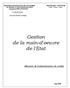 Gestion de la main-d'oeuvre de l'etat