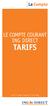 LE COMPTE COURANT ING DIRECT TARIFS