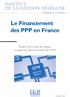 Le Financement des PPP en France
