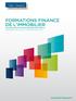 FORMATIONS FINANCE DE L IMMOBILIER
