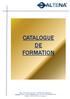 DE FORMATION CATALOGUE