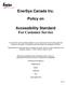 EnerSys Canada Inc. Policy on. Accessibility Standard For Customer Service