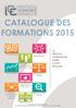 CATALOGUE DES FORMATIONS 2015
