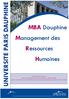 MBA Dauphine Management des Ressources Humaines