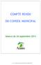 COMPTE RENDU DU CONSEIL MUNICIPAL. Séance du 26 septembre 2013