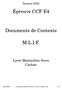 Épreuve CCF E4. Documents de Contexte M.L.I.F.