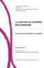 LA GESTION DE CARRIÈRE DES DANSEURS