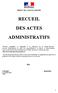 RECUEIL DES ACTES ADMINISTRATIFS