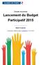 Lancement du Budget Participatif 2015