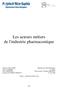 Les acteurs métiers de l'industrie pharmaceutique