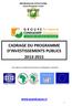 CADRAGE DU PROGRAMME D INVESTISSEMENTS PUBLICS 2013 2015