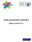 Audit précautions standard. Rapport national 2011