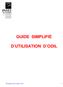 GUIDE SIMPLIFIÉ D UTILISATION D ODIL