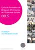 DEES. Cycle de Formation de Dirigeant d Entreprise de l Économie Sociale DOSSIER DE PRÉSENTATION