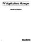 PV Applications Manager. Mode d emploi