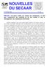 NOUVELLES DU SECAAR. pour l amélioration des conditions de vie des familles et pour le développement des communautés Chrétiennes