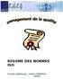 RESUME DES NORMES ISO
